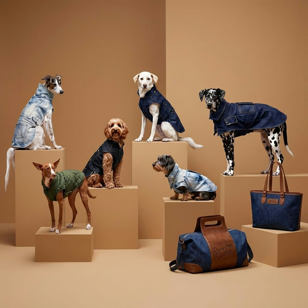 La Colección Denim — campaña con perros vestidos de denim